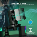 Microfone com Luz Touch - RGB USB