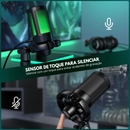 Microfone com Luz Touch - RGB USB