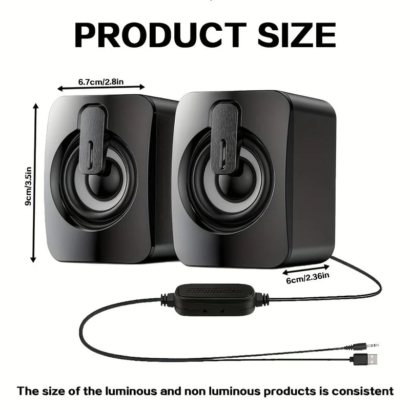2 Caixas de Som USB Hi-Fi com LED