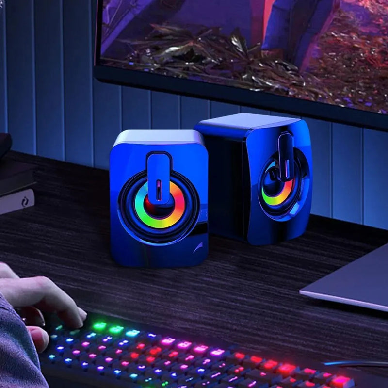 2 Caixas de Som USB Hi-Fi com LED