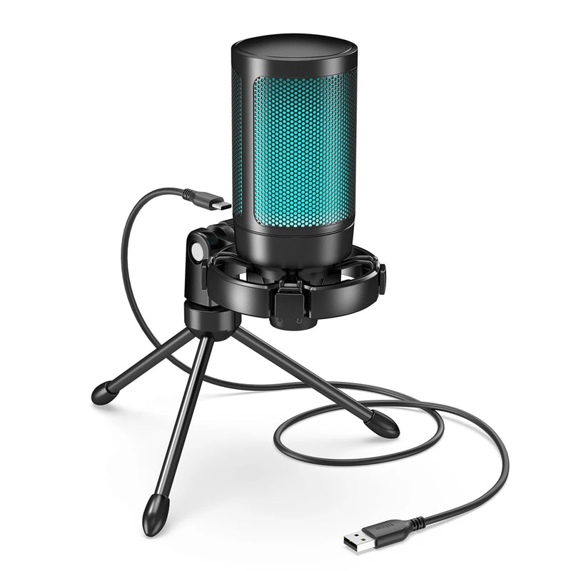Microfone com Luz Touch - RGB USB