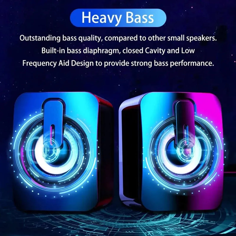 2 Caixas de Som USB Hi-Fi com LED