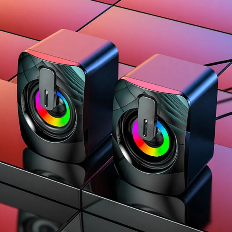 2 Caixas de Som USB Hi-Fi com LED